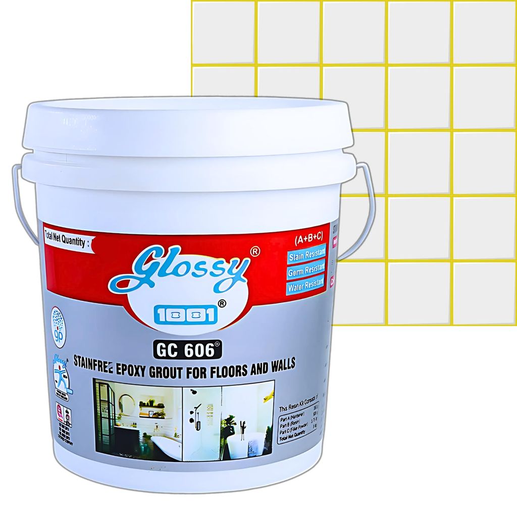 1001 GC 606 Stainfree Epoxy Grout for Floors and Walls, Professional-grade Solution for Both Residential and commercial spaces, Stain Resistance and Water Resistance. (Lemon Yellow, 5kg)