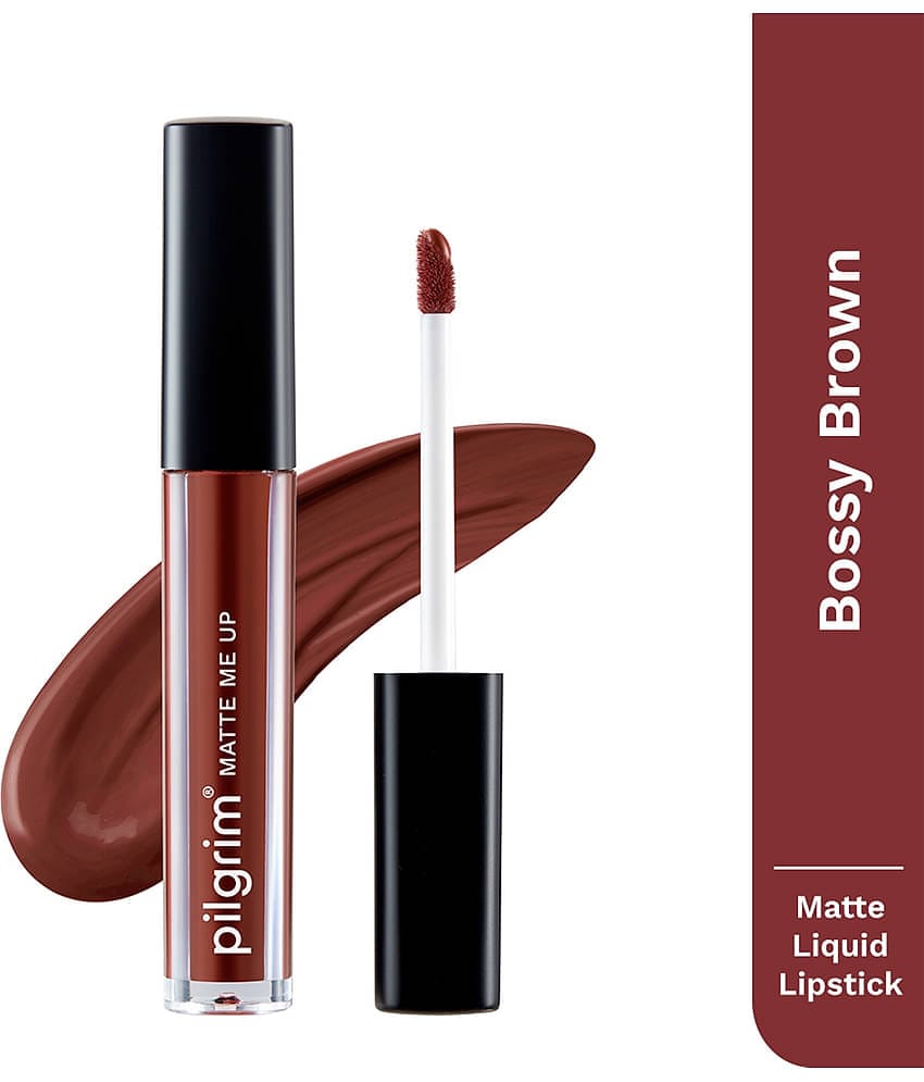 Pilgrim Bossy Brown Liquid Matte Lipstick Make Up,For All Skin Type,3Ml (pack Of 1)