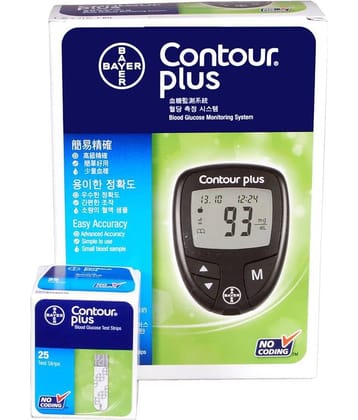 Bayer Contour Plus Meter With 25 Test Strips Free