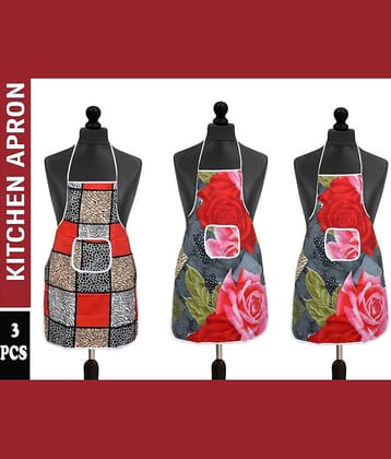 Aazeem  Multicolor Full Apron ( Pack of 3 )