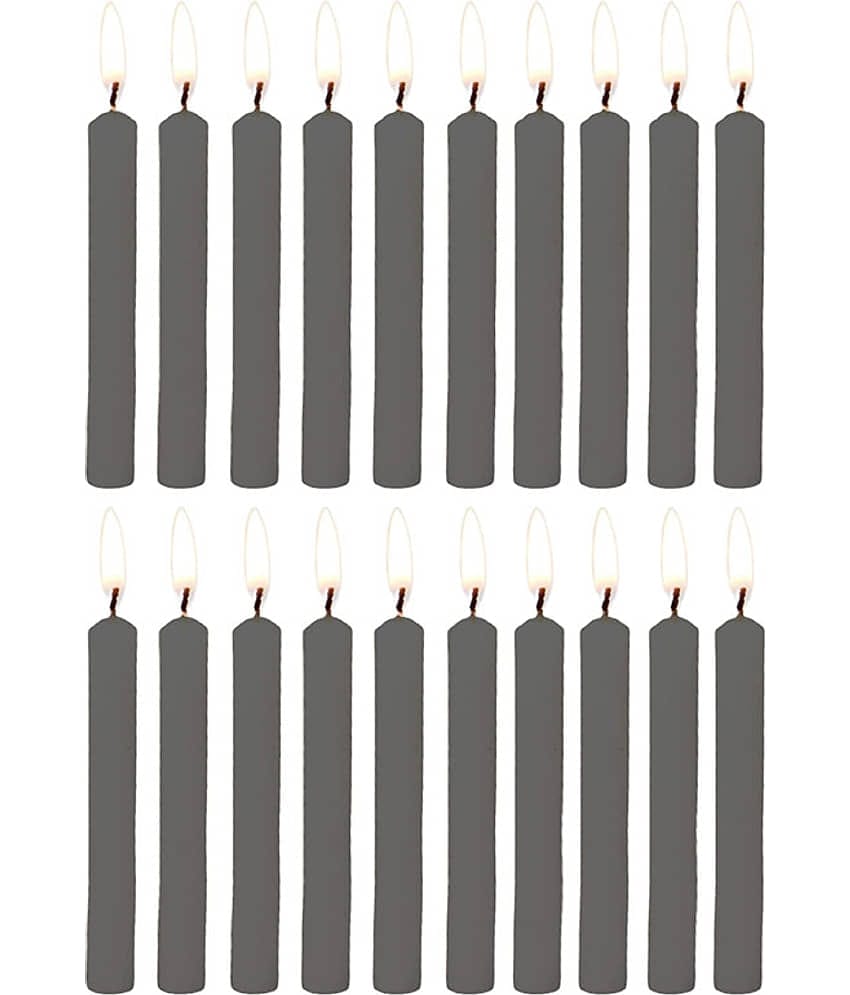 PROSPERRO LUMO - Grey Unscented Pillar Candle 10 cm ( Pack of 20 )