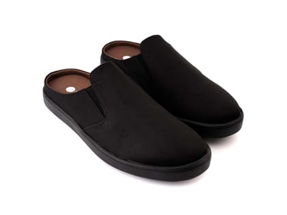 Paaduks Nest Mules Vegan Suede Black Men Slip-ons - UK 6