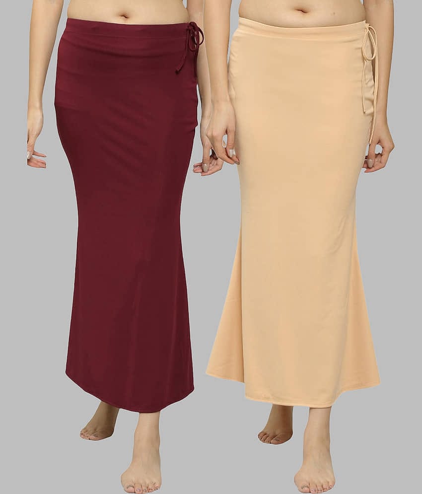 N-Gal Multicoloured Lycra Petticoat - Pack of 2