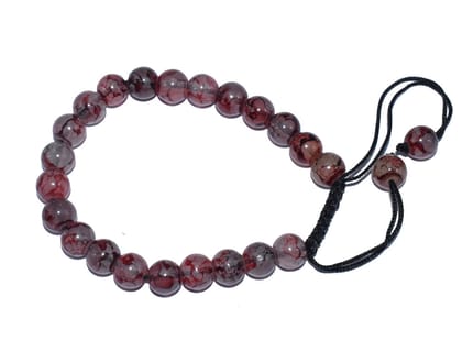 Handmade Adjustable Size Jade Stone Macramé Bracelet: Unique Craftsmanship , 8mm , EVB-016