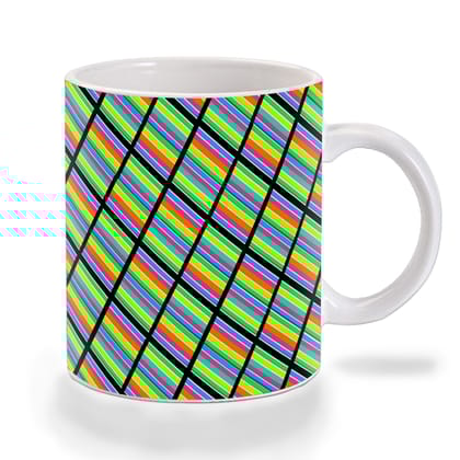 Multicolor Multicolor Diamond Pattern Ceramic Mug