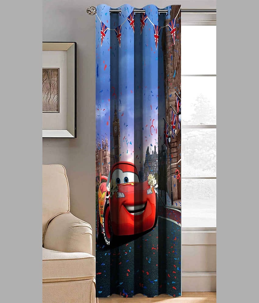 BELLA TRUE Abstract Printed Semi-Transparent Eyelet Curtain 5 ft ( Pack of 1 ) - Multicolor