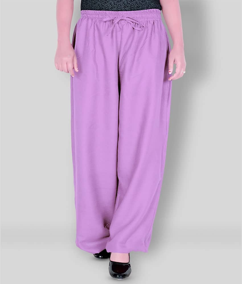 Sttoffa - Purple Rayon Flared Women's Palazzos ( Pack of 1 )
