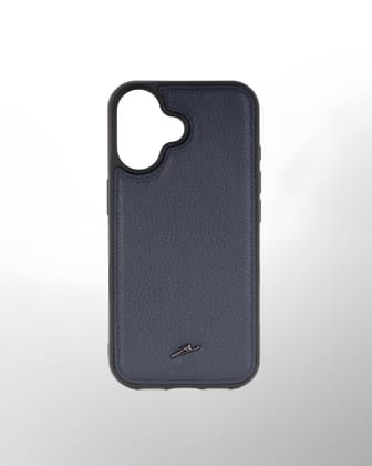 iPhone 16 Series Leather Case with MagSafe (Plain Navy)-iPhone 16