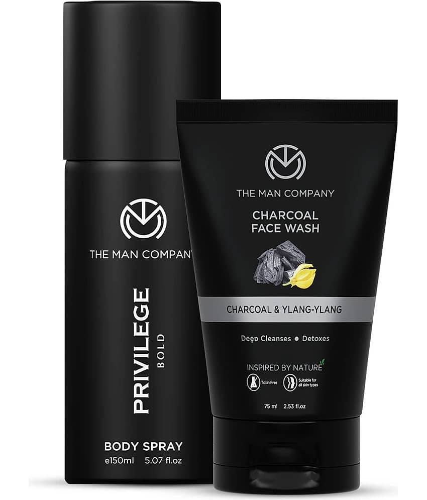 The Man Company Charcoal Face Wash 100ml with Long-Lasting Bold Deodorant 150ml | Combo for Men