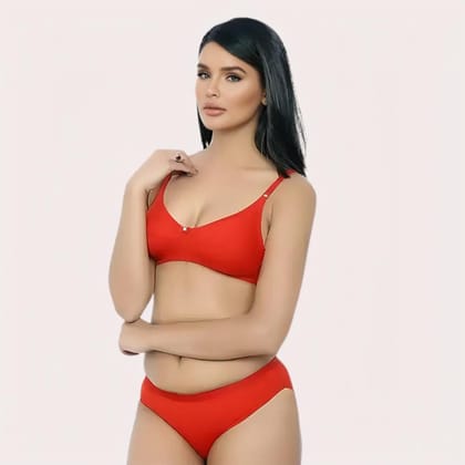 Organic Cotton Bra Set – Red | Soft, Skin-Friendly & All-Day Comfort