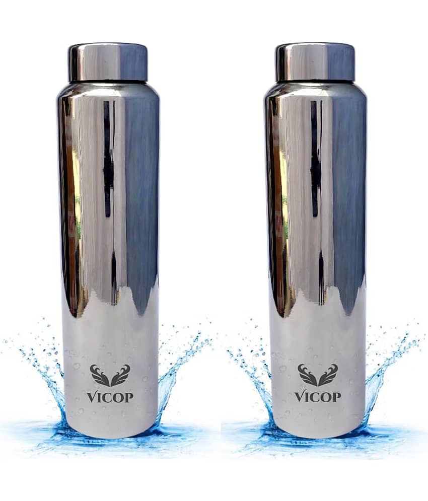 VICOP - Silver Water Bottle ( Pack of 2 )