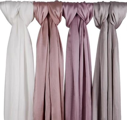 Deluxe Crinkle Silk - Satin Hijabs - Four Shades