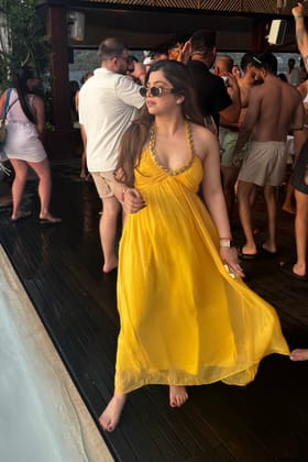 Rio Yellow Crystal Embellished Maxi-S-M
