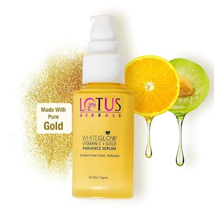 Lotus Herbals WhiteGlow Vitamin C and Gold Radiance Face Serum, 30ml