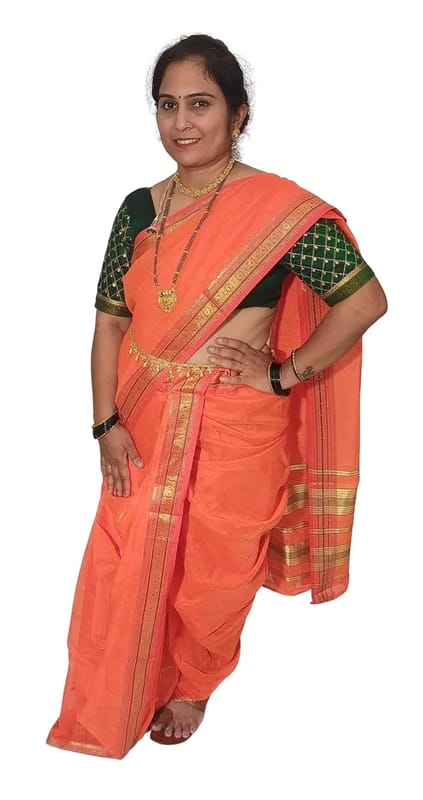 Mom And Me Peshwai Nauwari Saree (Free Size) | Cotton Blend | Ethnic Casual