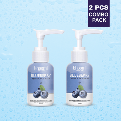Bhoomi herbal India Blueberry Retinol Face Wash (100 ml) Pack of 2