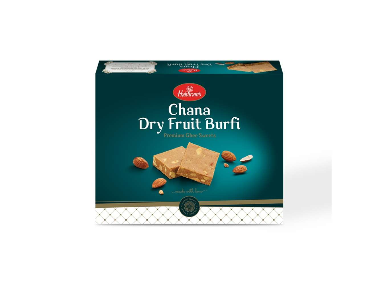 Haldiram's Chana Dry Fruit Burfi - 400 Gm - Pack of 2