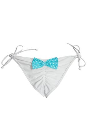 Kaamastra White Bikini Panty Polka Dotted Bow