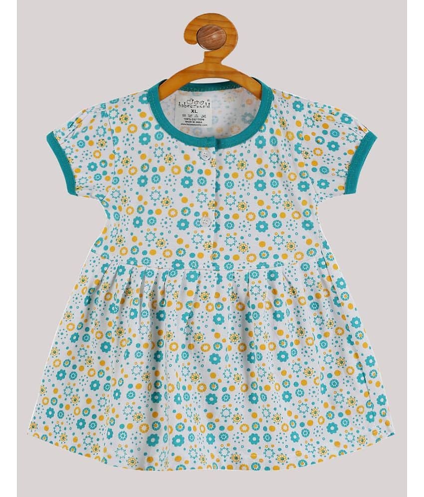 Babeezworld Pack of 1 Baby Girls Cotton Frock ( Blue )