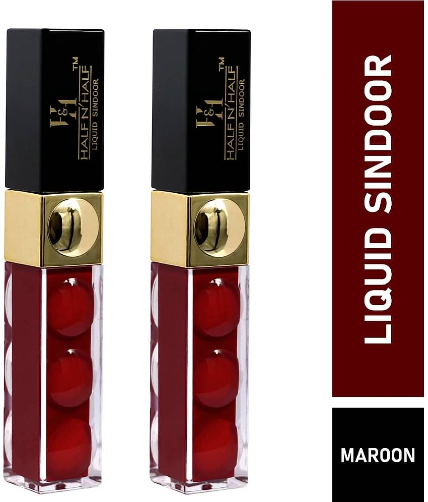 Half N Half Liquid Sindoor Water Proof Maroon Sindoor Liquid Pack of 2 7 g