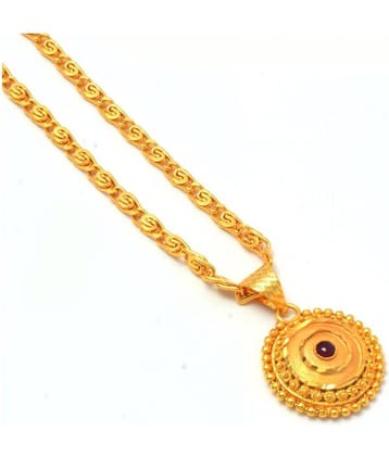 Jewar Mandi New Design Gold Plated Locket/Pendant with Link Chain Daily use for Men, Women & Girls, Boys
