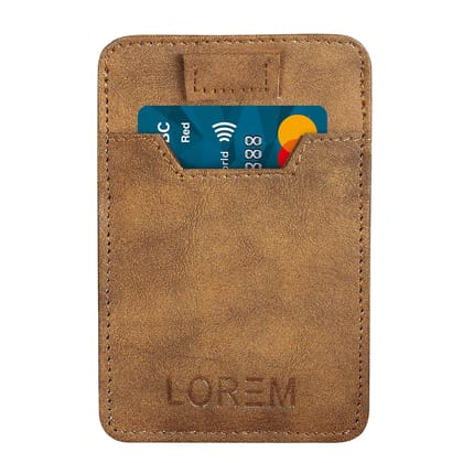 Mini Wallet for ID, Credit-Debit Card Holder & Currency with Strap Puller to Pull Out Card for Men & Women-B