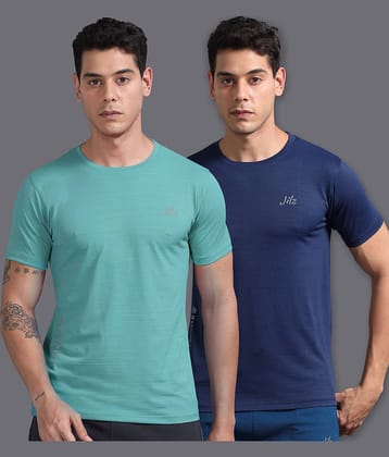 JILZ Pack of 2 Polyester Regular Fit Men's T-Shirt ( Multicolor )