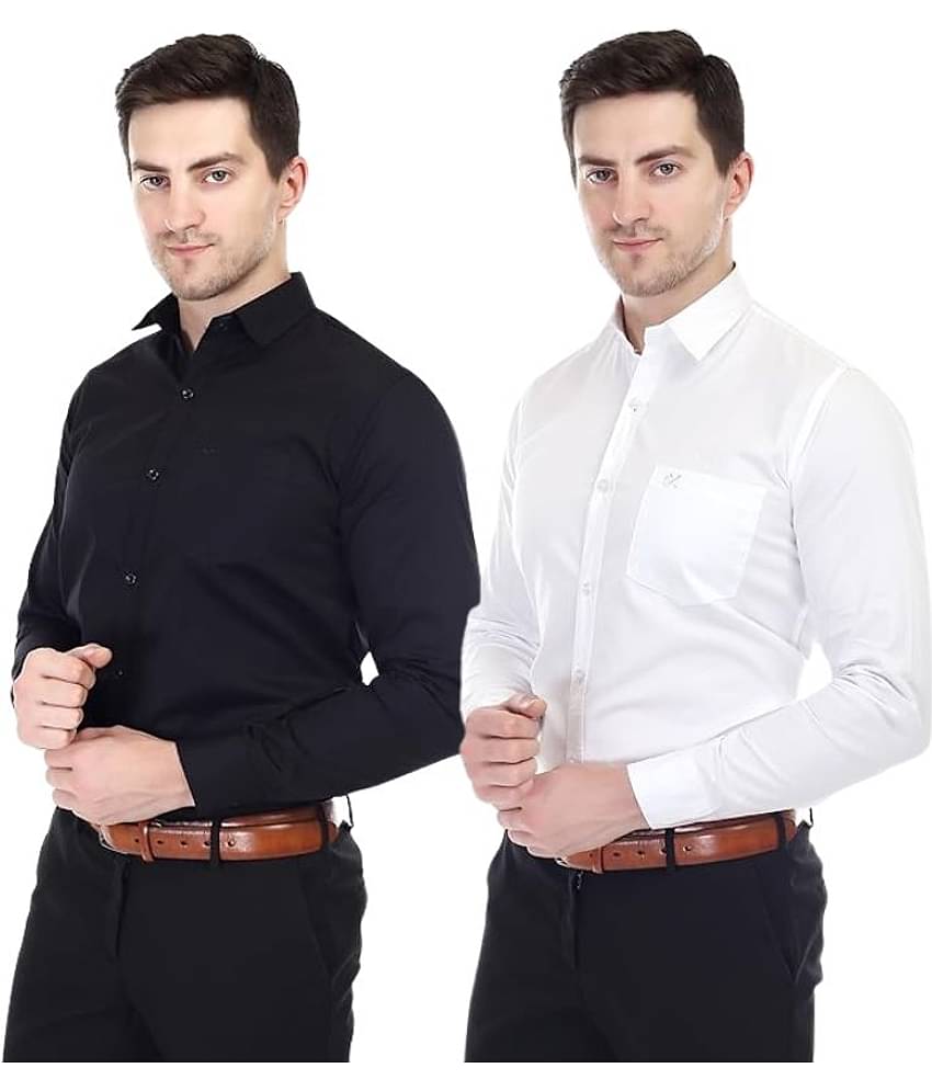 XJARVIS Cotton Slim Fit Full Sleeves Men's Formal Shirt - Multicolor ( Pack of 2 )
