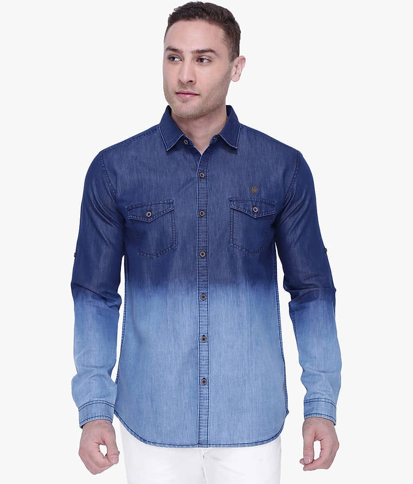 Kuons Avenue - Blue Denim Slim Fit Men's Casual Shirt ( Pack of 1 )