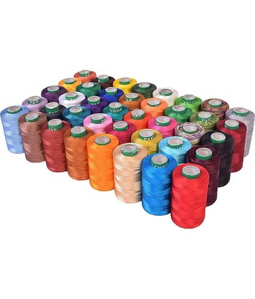 Silk Embrodiery Threads Used in Hand & Machine Embrodiery, Jewellery Making, Designing, Set of 40, Multicolored