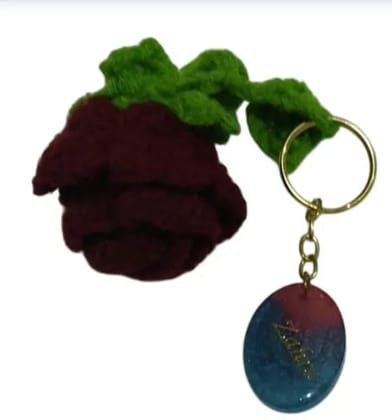 Custom Resin Name Keychain with Qureshiya Rose