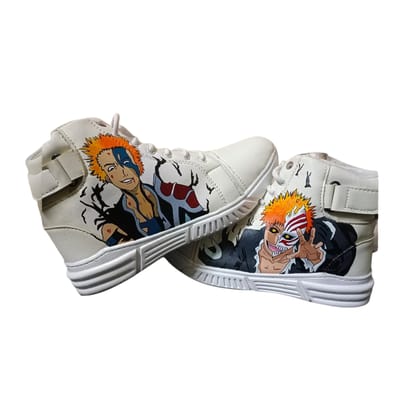 Hand-Painted Ichigo Kurosaki High-Top Anime Shoes