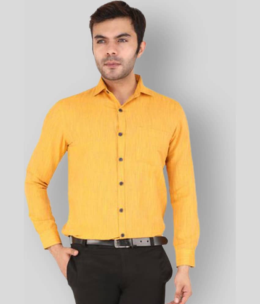 Latest Chikan - Cotton Blend Regular Fit Orange Men's Casual Shirt ( Pack of 1 )
