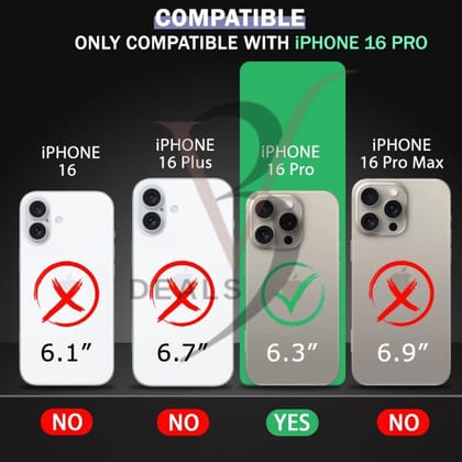 V3Deals Liquid Silicone Case Compatible for iPhone 16 Pro, Soft Microfiber Lining, Soft Protection, 6.3 Inch, Camera Bump Protection | Shockproof Slim Matte Back Cover Thickness