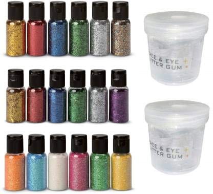 Elecsera Dusty Glitter Eye-shadow for Girls/Women with 2 Glitter Gum 72 g (Multi color)