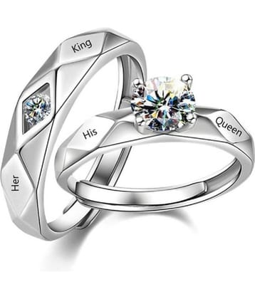 FASHION FRILL - Silver Couple Ring ( Pack of 2 )
