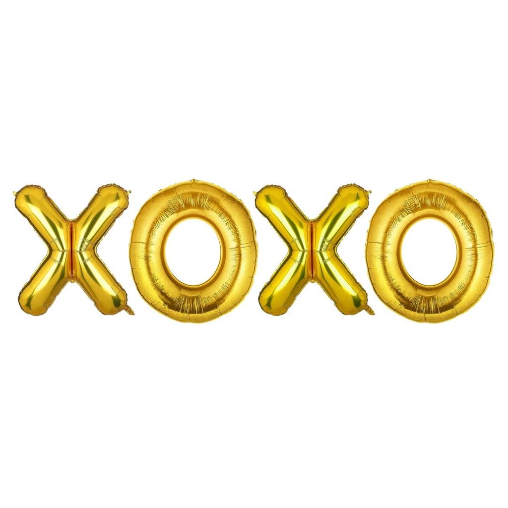 XOXO Golden Foil Balloon Set - Helium or Air Filled - 40 inches - 4PC - Party and Festive Needs | Buy online on ZillyBuy