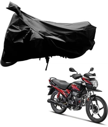 AutoRetail Dust Proof Two Wheeler Polyster Cover for Hero Passion Pro TR (Mirror Pocket, Black Color)