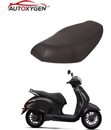 Autoxygen Scooter/Scooty Removable & Washable PU Leather Waterproof Seat Cover Accessories For Bajaj Chetak (Black)