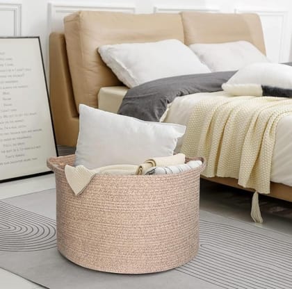 Generic Cotton Pack Of_1 14x12 Inch Storage Basket For Clothes With Out Lid (Kidi)-PID66440 Generic Cotton Pack Of_1 14x12 Inch Storage Basket For Clothes With Out Lid (Kidi)-PID66440