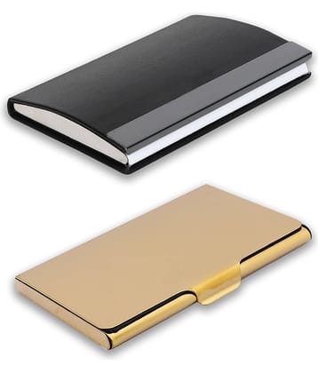 auteur 15-34  Multicolor Artificial Leather Professional Looking Visiting Card Holders for Men and Women Set of 2 (upto 15 Cards Capacity)