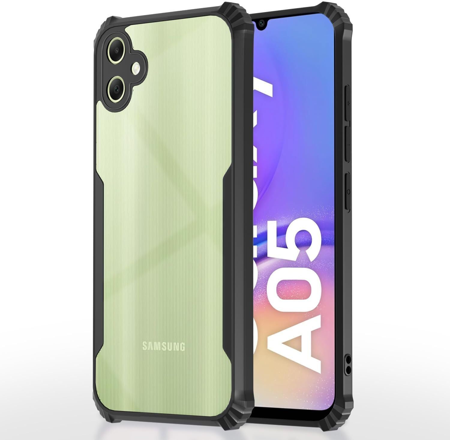 PLUGTECH Slim Shockproof Case | Matte Black Soft | Drop Protection | Precise Cutouts | Premium Mobile Cover for Samsung Galaxy A05, Samsung Galaxy F05, Samsung Galaxy M05