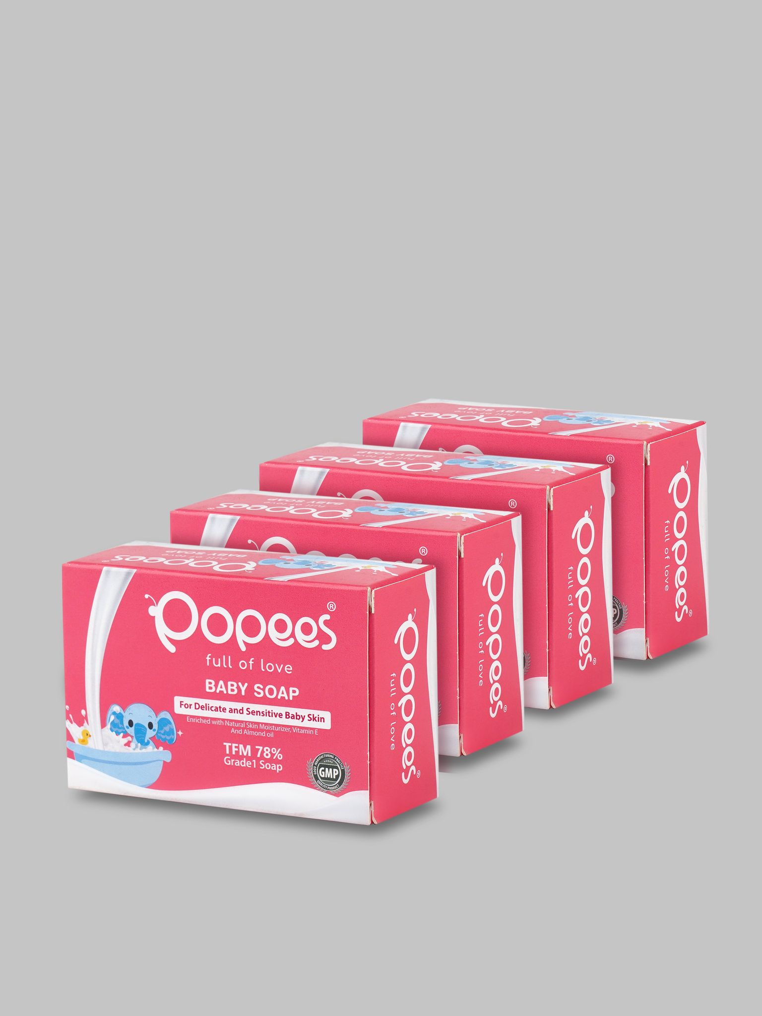 Popees Grade 1 Baby Soap - Pack of 4-100 GM