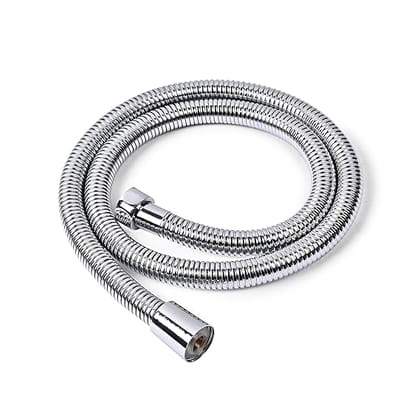 Prem Tiles Heavy Duty High Pressure Hot and Cold Water SS Flexible Pullout Shower Hose Pipe | Hand Shower Pipe | | Telephonic Shower | Explodeproof | High Rise Building | Faucet Tube (1 Mtr Chrome)