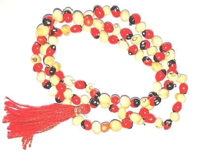 Red & White Gunja Chirmi Mala for Health Wealth & Fame and for Astrological Purpose