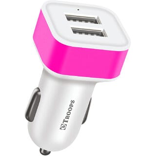 TP TROOPS Dual Port Car Charger, 20W Quick Charging, 2.4A, Dual USB Port Output, Fast Charge, Smart IC Protection