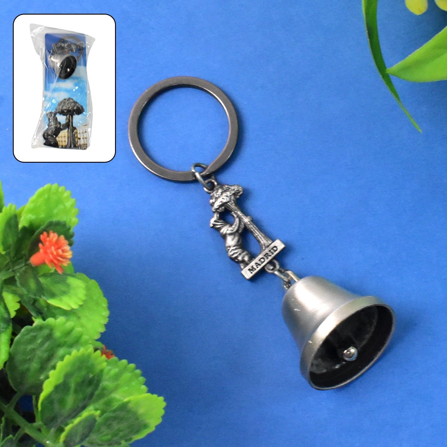 Metal Small Temple Bell Keychain, Motorcycle Bell Keychain (1 Pc / Mix Color)