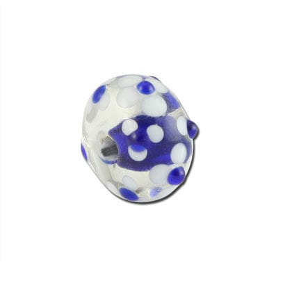 Beadwaala Handmade Fancy Lampwork Glass For Jewelry Making. (Roundel) SFL-208-Per Packet 25 Pcs / 10X18 MM