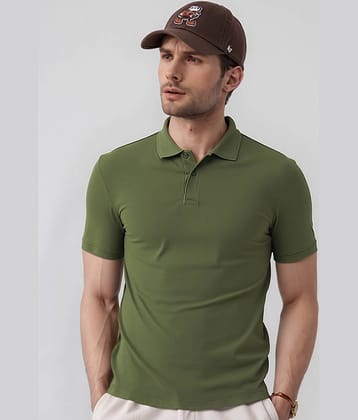 renuovo Pack of 1 Cotton Blend Regular Fit Solid Half Sleeves Men's Polo T Shirt ( Black )