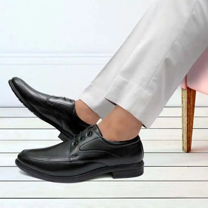 Latest Stylish Men Formal Shoes, Black Derby Shoes, Office Shoes For Men's and Boys - Black Color - Black, Size - 7